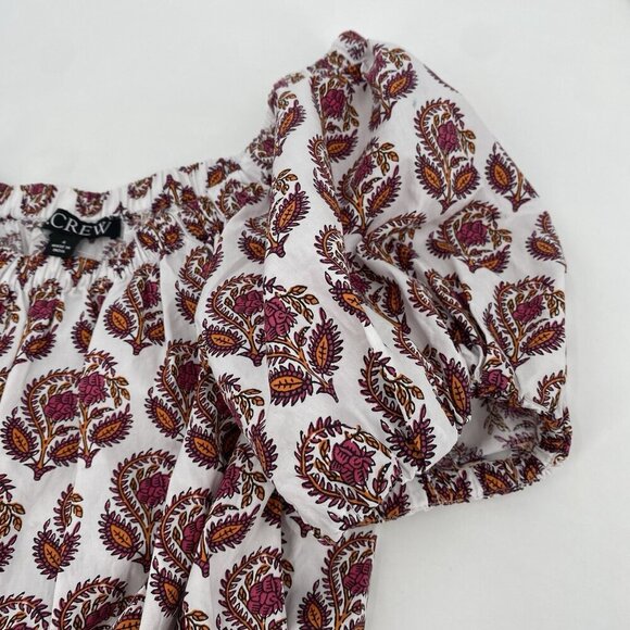 J. Crew Size 6 Drop Waist Cotton Poplin Mini Dress Bouquet Block Print BR444 - Picture 12 of 15